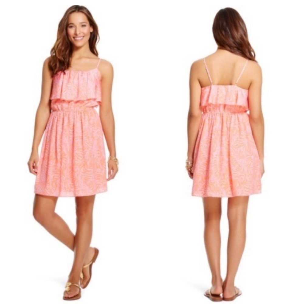 Lilly Pulitzer Target ruffle floral spaghetti straps mini dress S - Picture 6 of 7